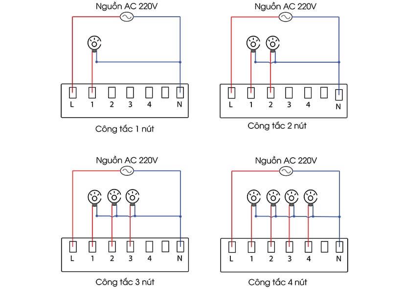 Sơ đồ đấu dây công tắc Lumi