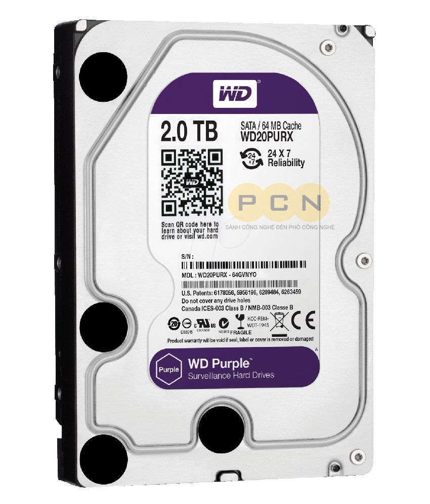 Ổ cứng lưu trữ 2TB Western Purple WD20PURX