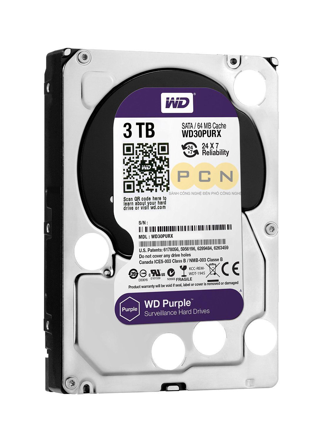 Ổ cứng lưu trữ 3TB Western Purple WD30PURX