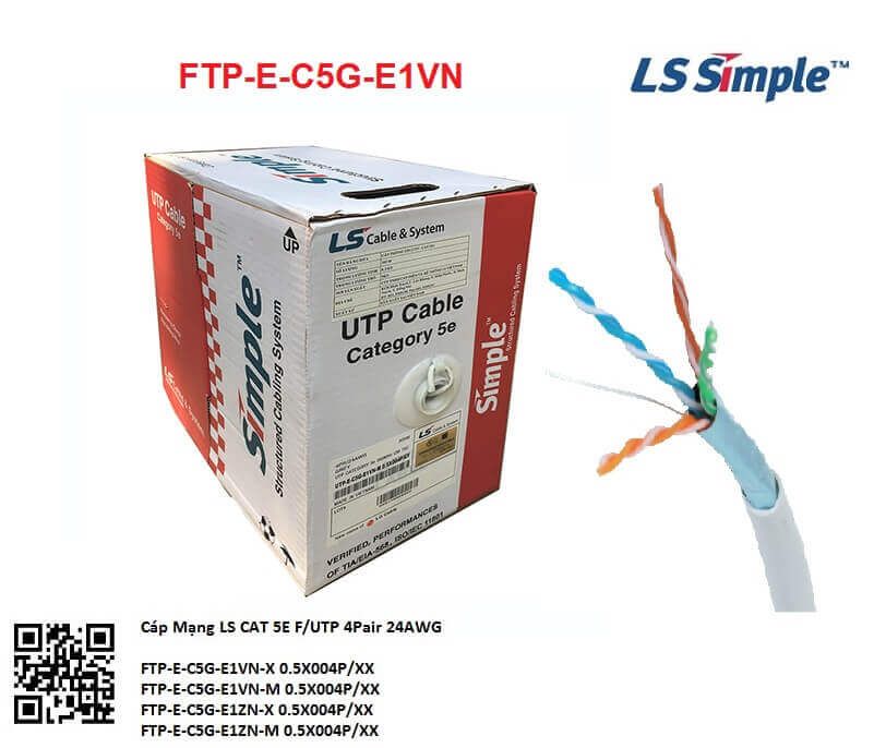 Cáp mạng 4 đôi LS Cat5e F/UTP FTP-E-C5G-E1VN có vỏ bọc chống nhiễu