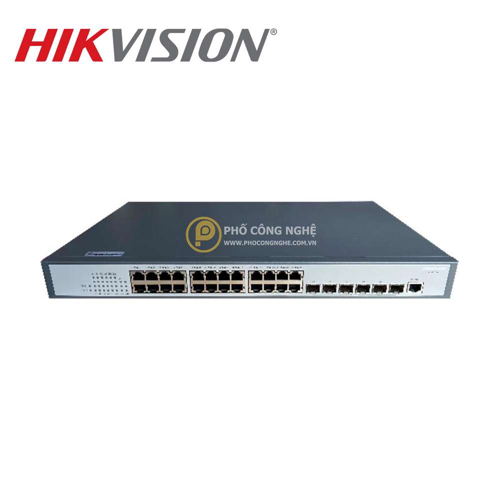 Switch Gigabit 24 cổng và 6 cổng quang L3 Hikvision DS-3E3730