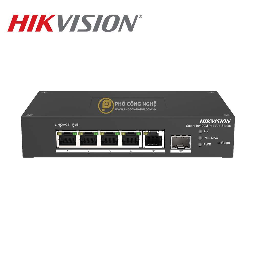 Switch công nghiệp 4 cổng PoE Hikvision DS-3T1306P-SI/HS