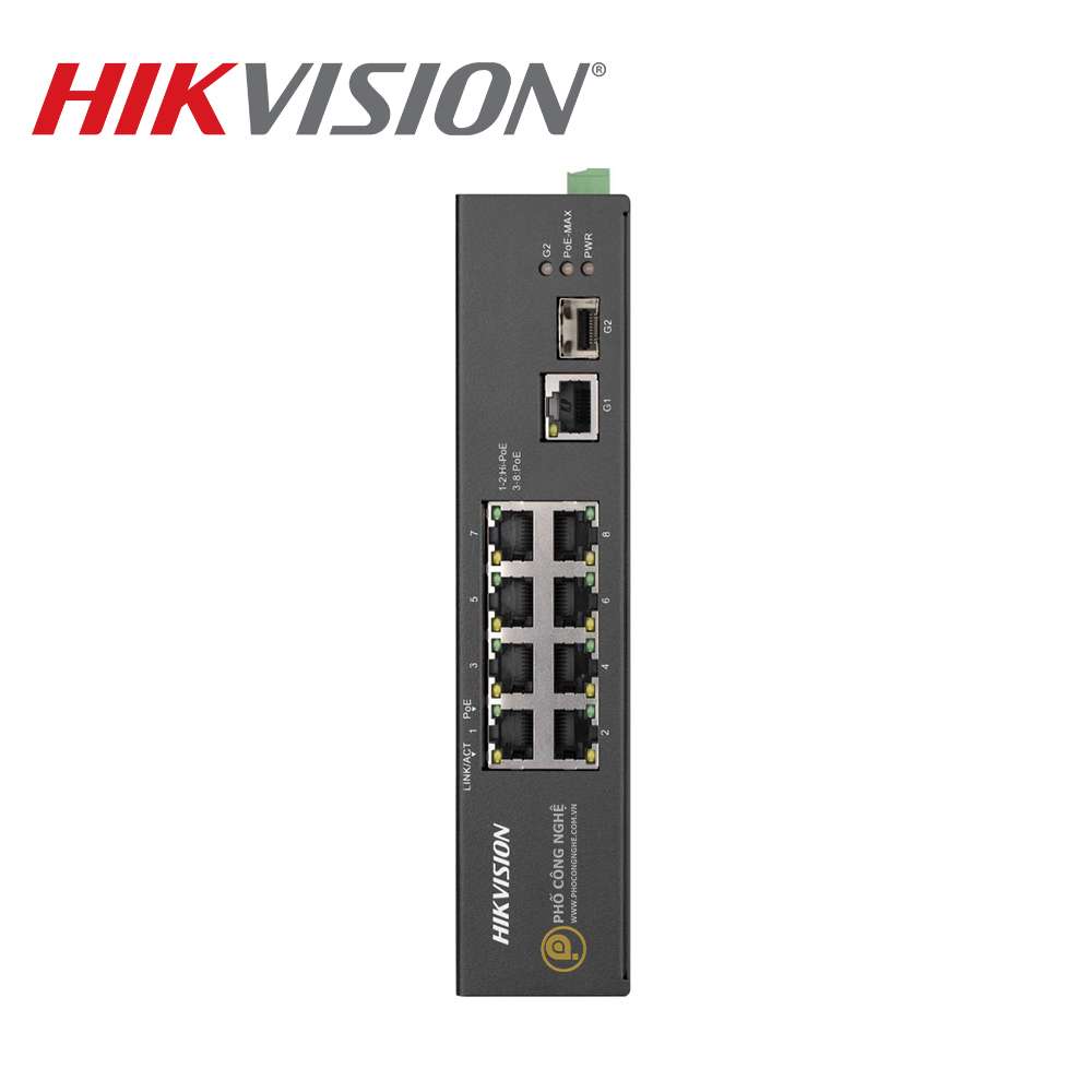Switch công nghiệp 8 cổng PoE Hikvision DS-3T0310HP-E/HS