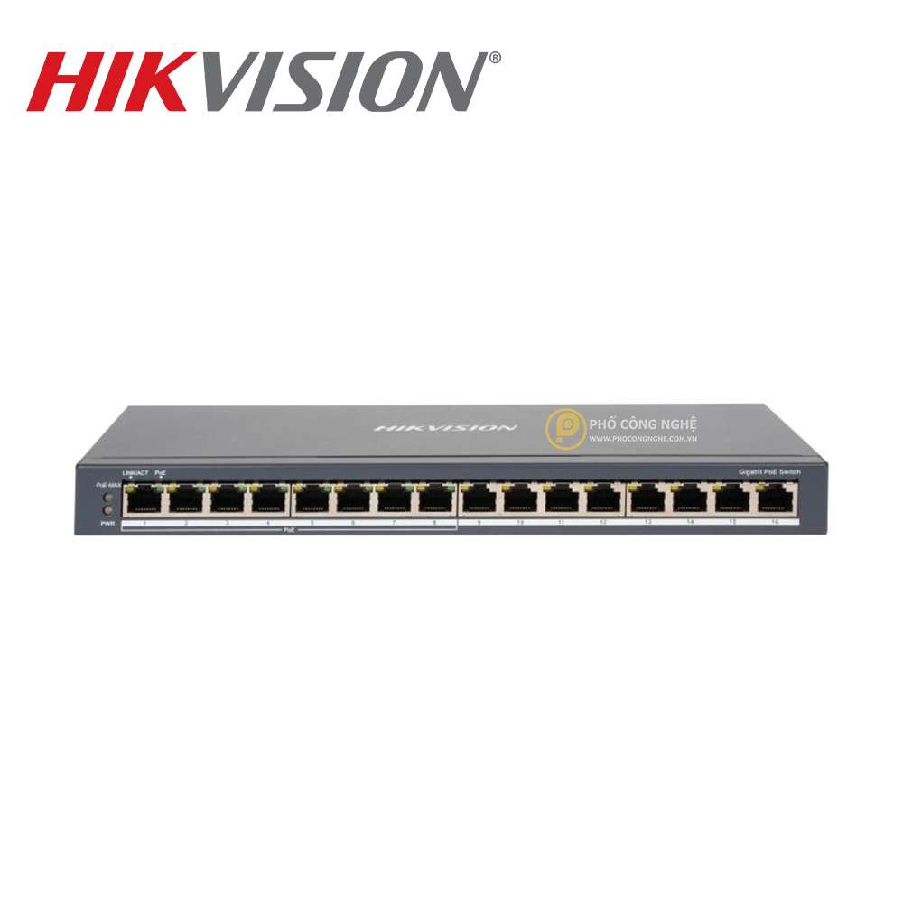 Switch Gigabit 16 cổng Hikvision DS-3E0516P-O