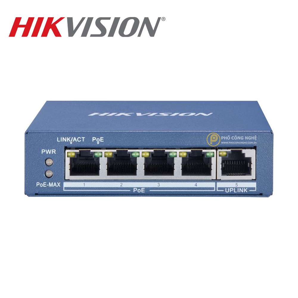 Switch Gigabit 4 cổng PoE Hikvision DS-3E0505P-E
