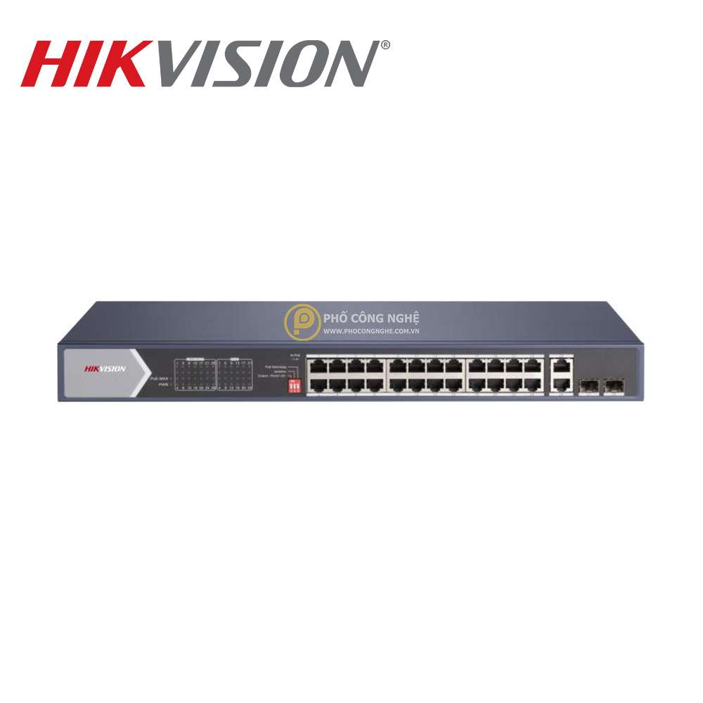 Switch mạng 24 cổng PoE Gigabit Hikvision DS-3E0528HP-E