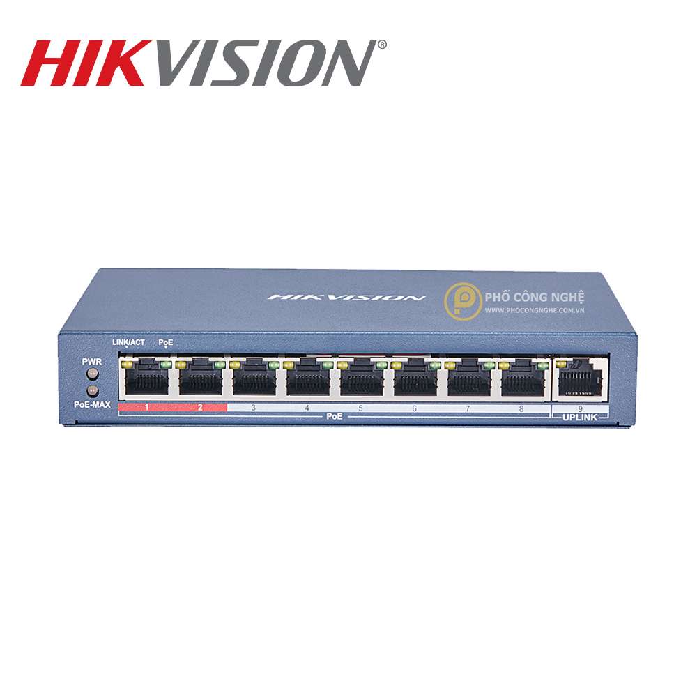 Switch mạng 8 cổng PoE Hikvision DS-3E0109P-E(C)