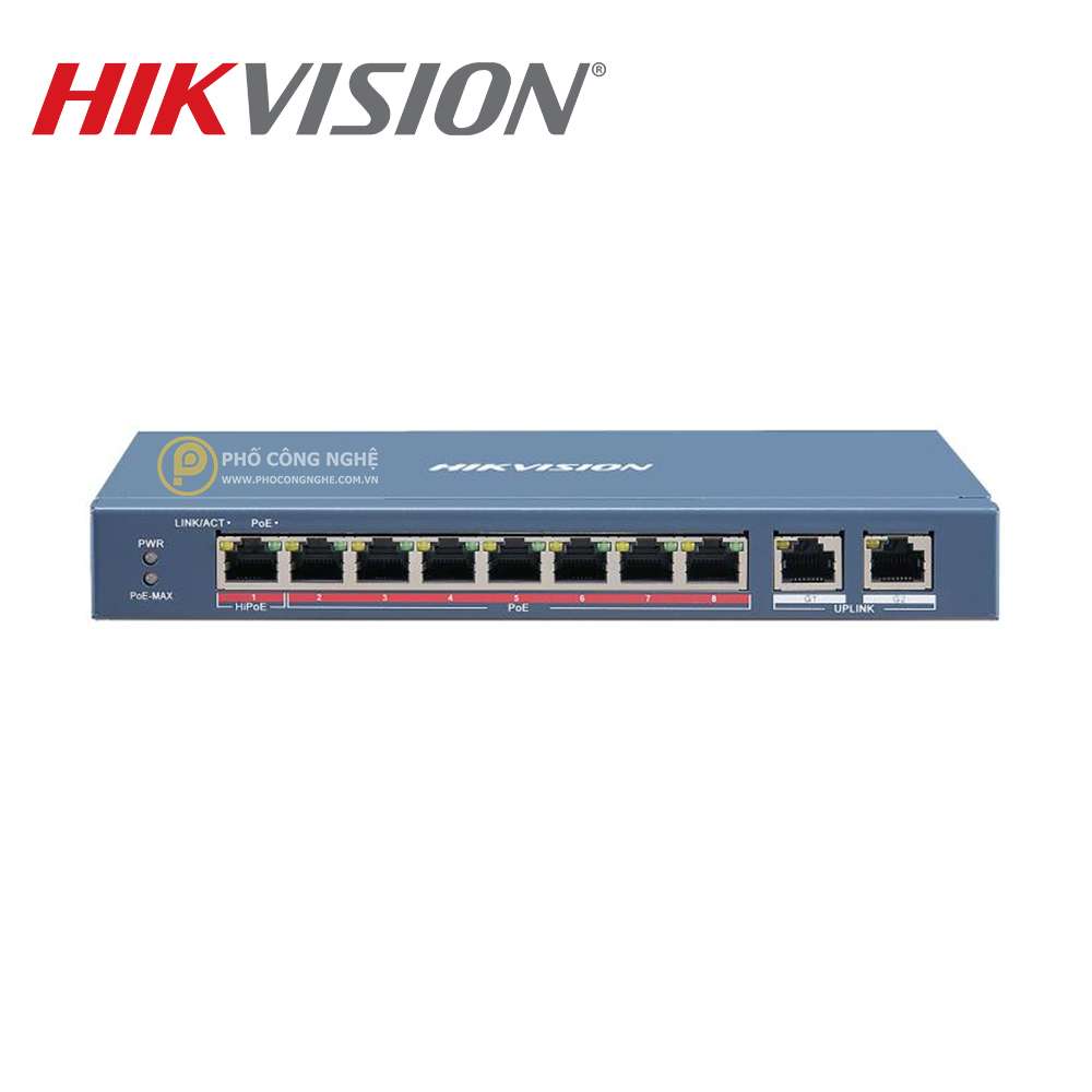 Switch mạng 8 cổng PoE Hikvision DS-3E0310HP-E