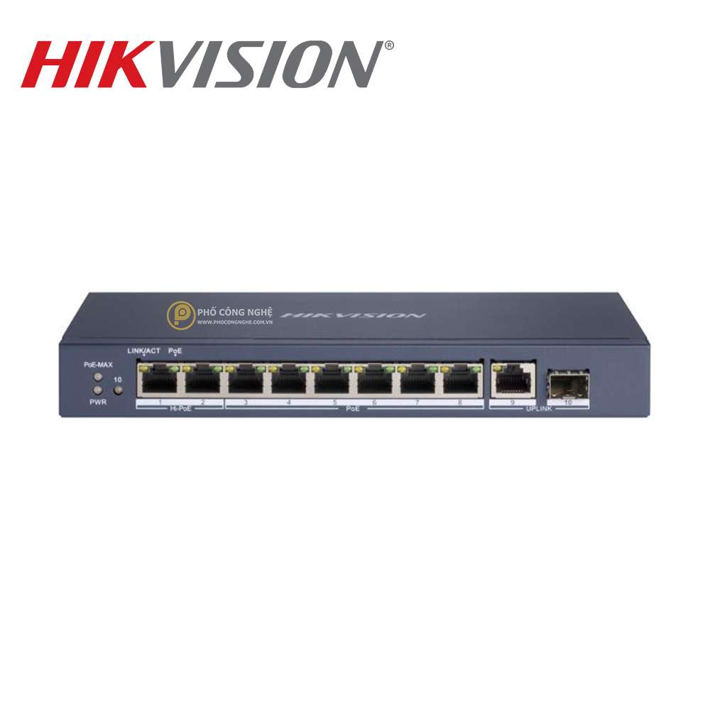 Switch mạng 8 cổng PoE Gigabit Hikvision DS-3E0510HP-E