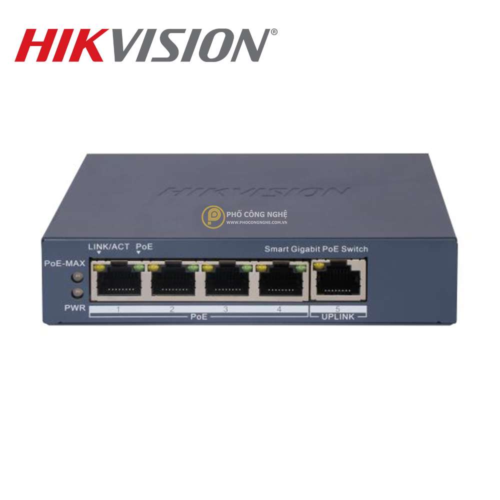 Switch mạng thông minh 4 cổng PoE Hikvision DS-3E1505P-EI