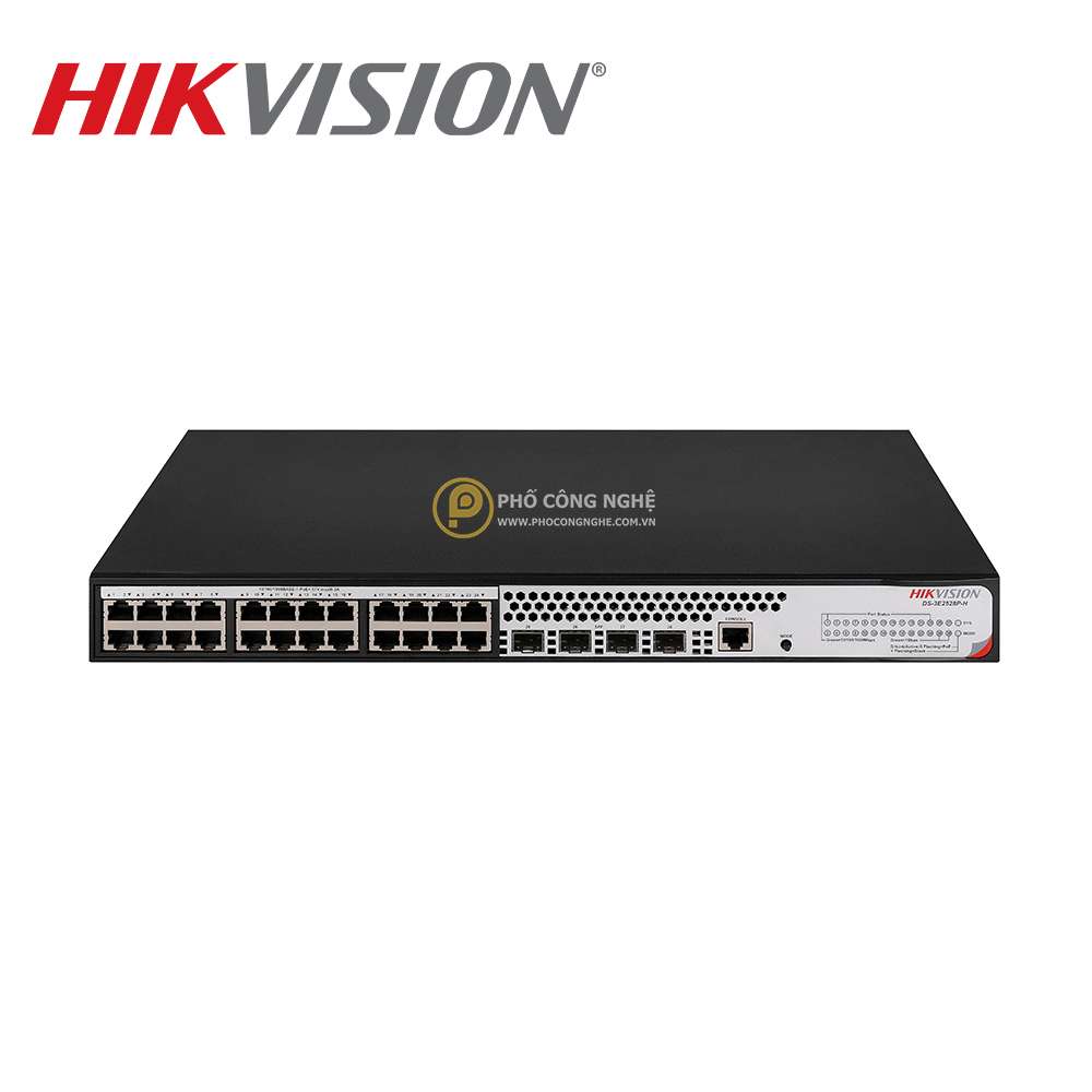 Switch quản lý 24 cổng PoE Gigabit Hikvision DS-3E2528P-H