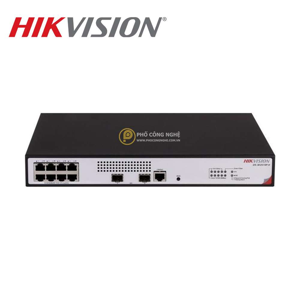 Switch quản lý 8 cổng PoE Gigabit Hikvision DS-3E2510P-H