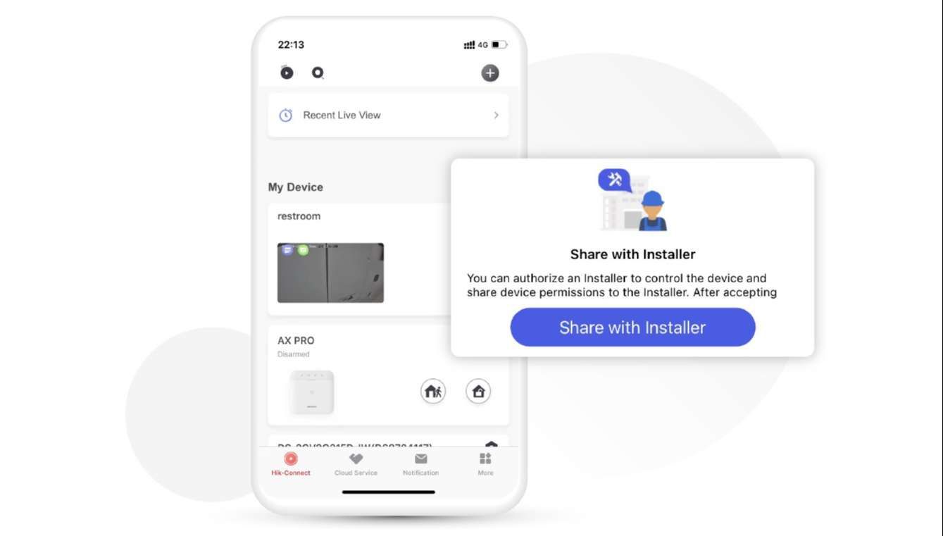 Hik-Connect cấp quyền cho người cài đặt