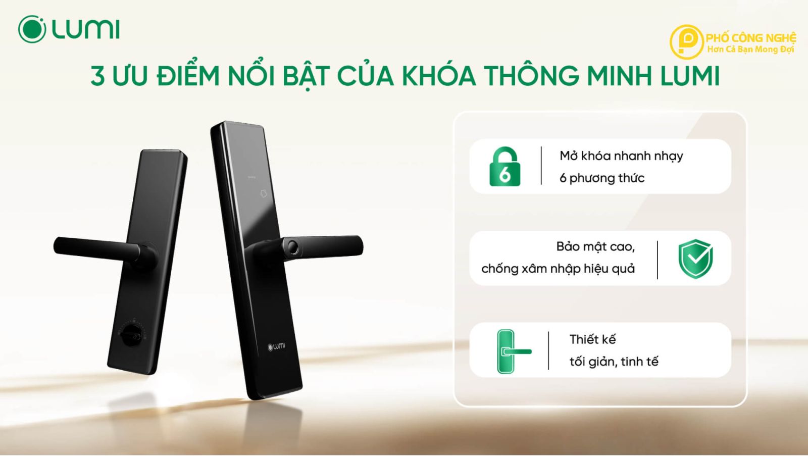 3 Ưu điểm nổi bật của khóa thông minh Lumi