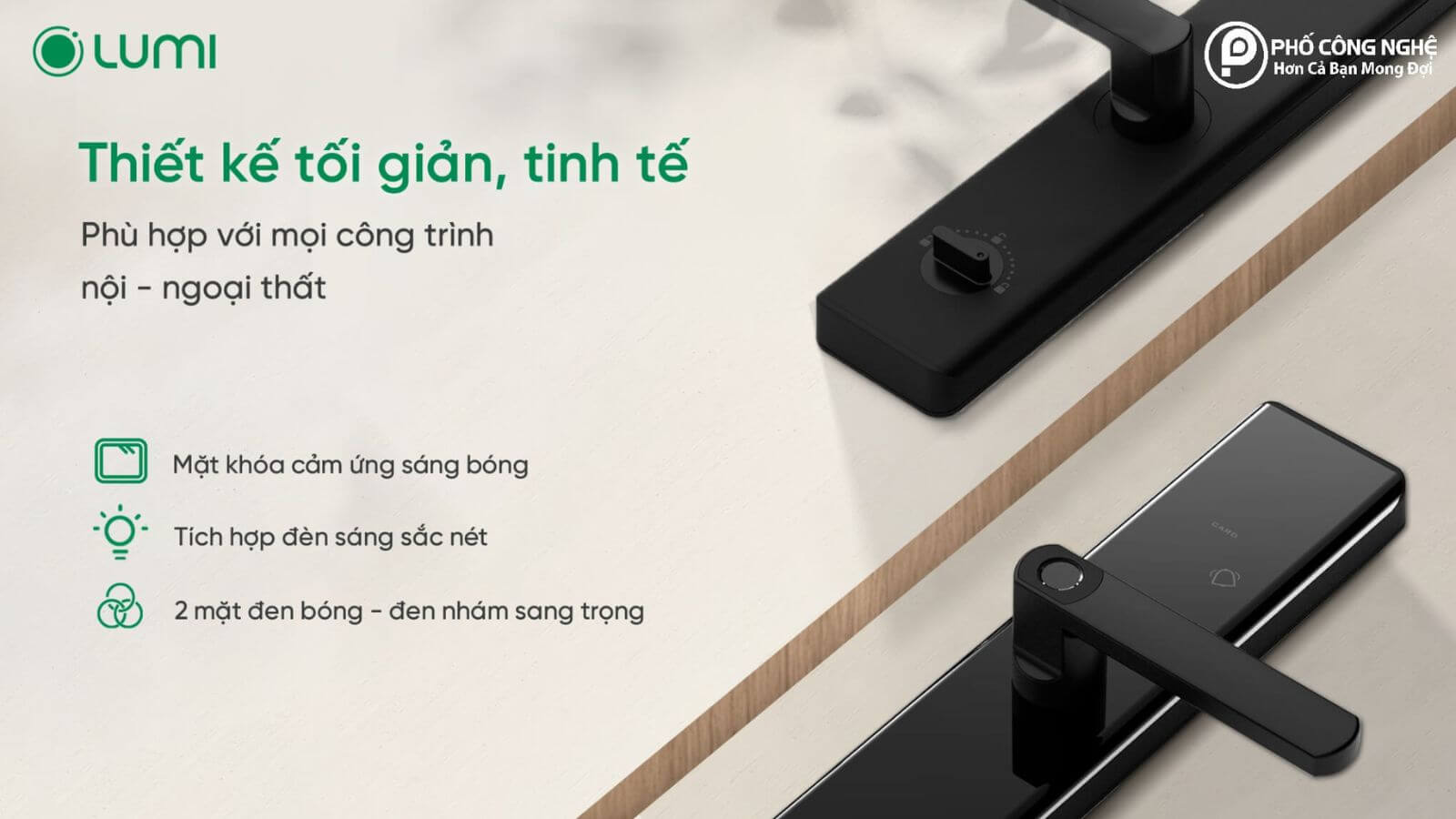 Thiết kế khóa thông minh Lumi tinh tế, tối giản